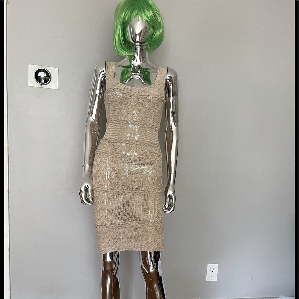 💖💖Bebe taupe or tan summer crochet dress👗👗